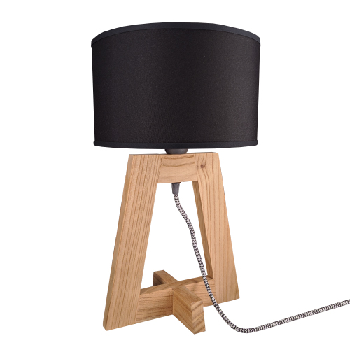 Velador trío cruz con pantalla 115 negra de 25cm de diámetro